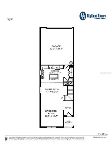 2D floor plan layout of this home in The Crossings - Bungalows, St. Cloud, FL (Image 2).