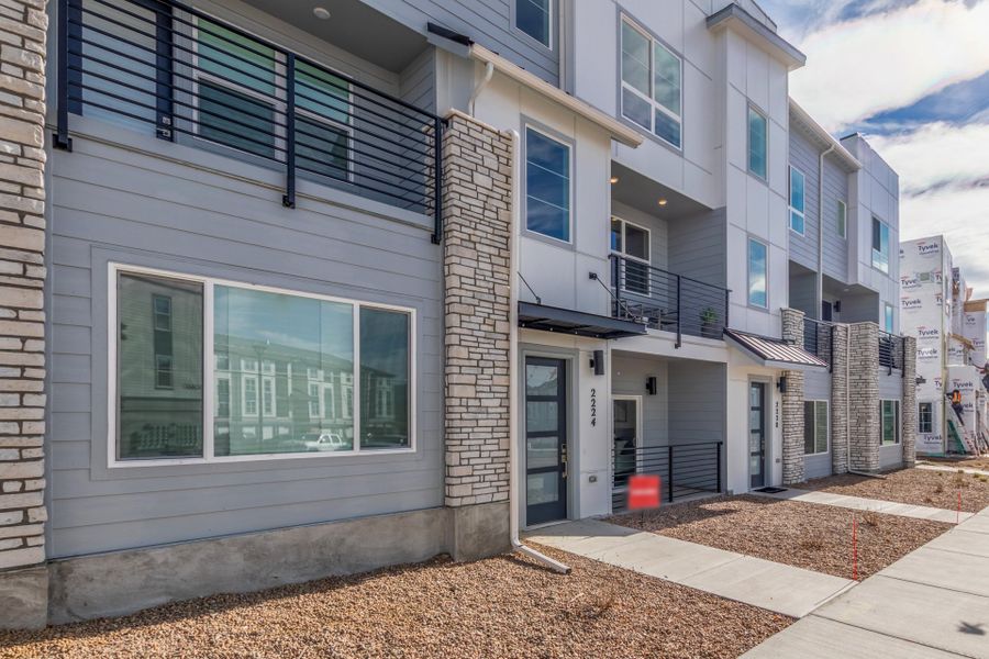 Exterior details and patio area of a home in The Commons at Victory Ridge, Colorado Springs (Image 27).