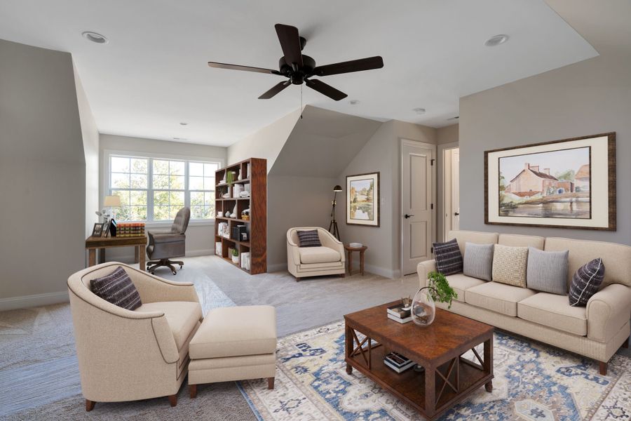 Representative furnished interior of a home built from the Portico by Perfection Builders in The Courtyards at Curry Farms, Louisville (Image 9).