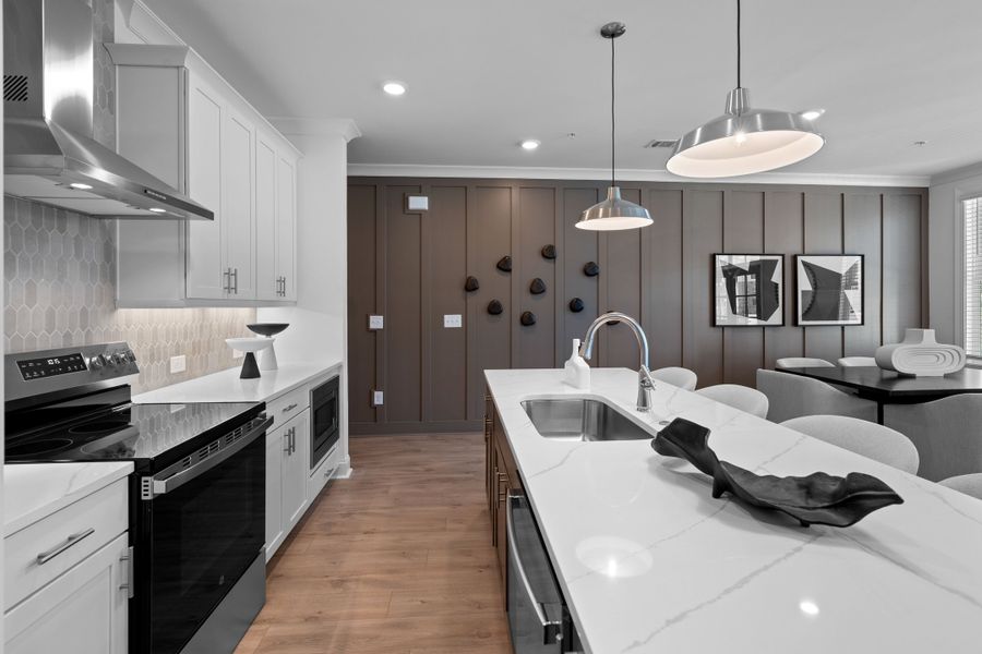 Representative furnished interior of a home built from the The Oleander by The Providence Group in Market Square at Sawnee Village, Cumming (Image 13).