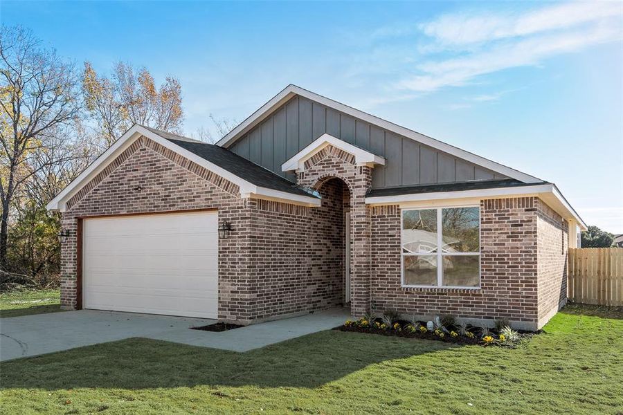 Front exterior of a new home in , Forney, TX, highlighting curb appeal (Image 23).
