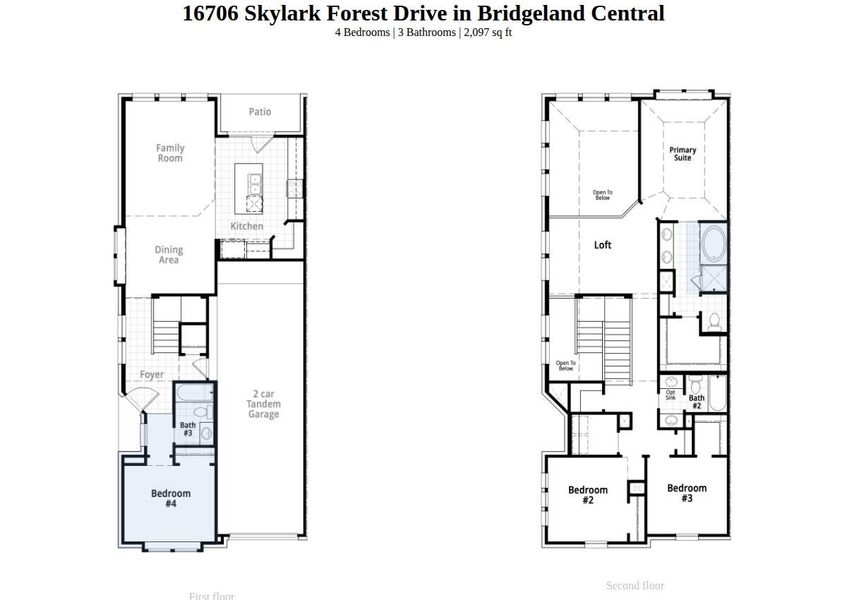 2D floor plan layout of this home in Bridgeland Central, Cypress, TX (Image 4).