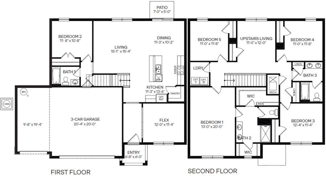 2D floor plan layout for the HAYDEN by D.R. Horton in Tides Edge, Ormond Beach, FL (Image 2). 2D floor plan layout for the HAYDEN by D.R. Horton in Tides Edge, Ormond Beach, FL (Image 2).