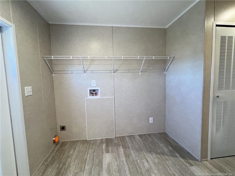laundry room with backyard access