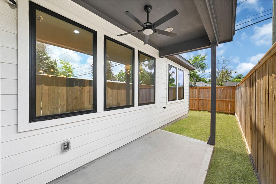 Exterior details and patio area of a home in , Houston (Image 3). Exterior details and patio area of a home in , Houston (Image 3).