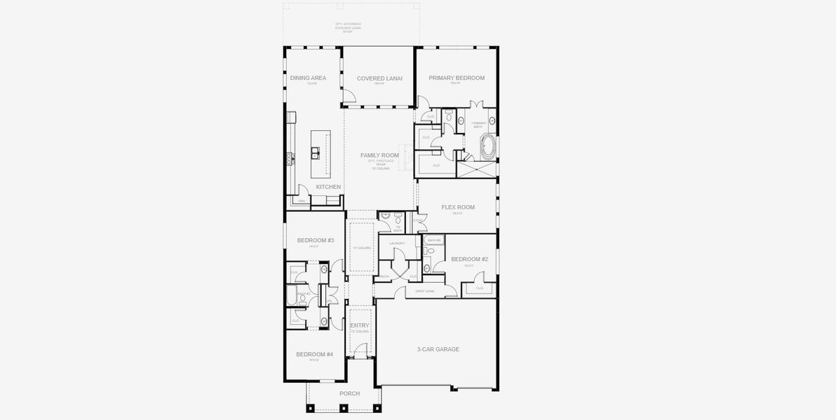 2D floor plan layout for the 3087F by Perry Homes in Star Farms At Lakewood Ranch 60', Lakewood Ranch, FL (Image 3).