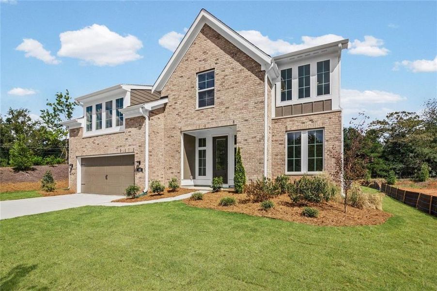 Front exterior of a new home in Woodberry, Canton, GA, highlighting curb appeal (Image 22).