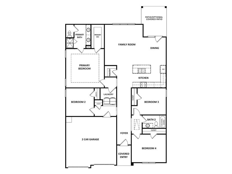 2D floor plan layout for the The Saxton by My Home Communities in Red Bird Manor, Jefferson, GA (Image 3).