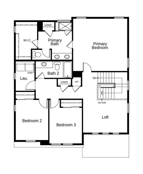 2D floor plan layout of this home in The Nest Classic at Canyon Creek, Erie, CO (Image 3).