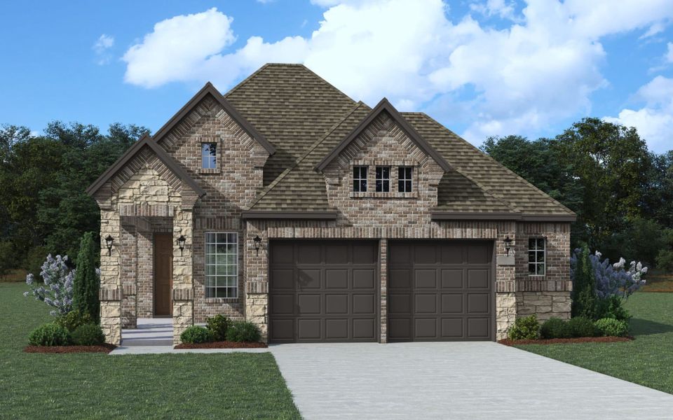 Representative exterior photo of a completed home built from the Tucson by Chesmar Homes in Solterra Texas, Mesquite, TX (Image 2).