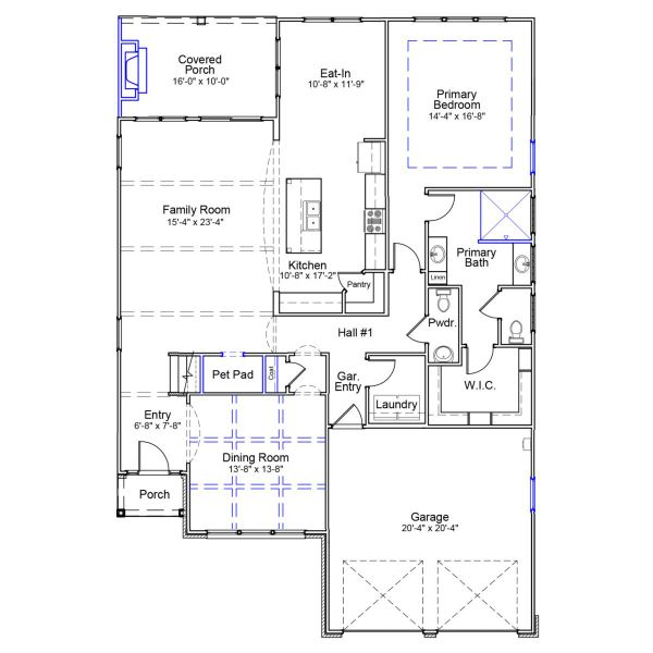 2D floor plan layout of this home in Taylor Oaks, Greenville, SC (Image 5).