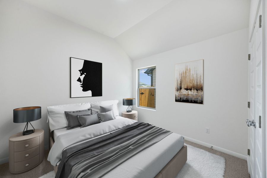 Bedroom in the Cypress home plan by Trophy Signature Homes - REPRESENTATIVE PHOTO