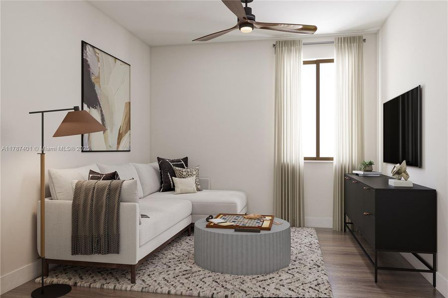 Furnished interior view inside a new home in , Miami (Image 8).