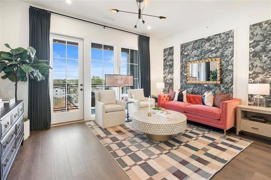 Furnished interior view inside a new home in , Atlanta (Image 2).