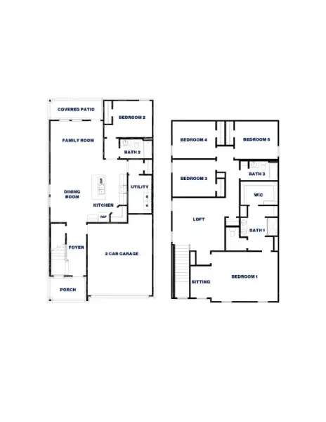 2D floor plan layout for the Madison by D.R. Horton in Indian Springs, Crosby, TX (Image 4).