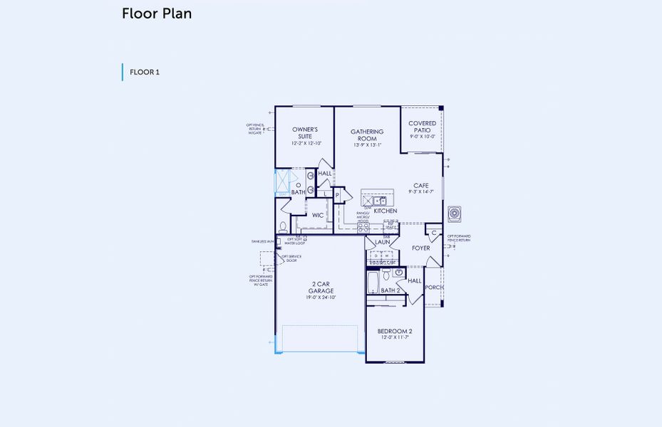 2D floor plan layout of this home in Sun City Anthem at Merrill Ranch, Florence, AZ (Image 5).