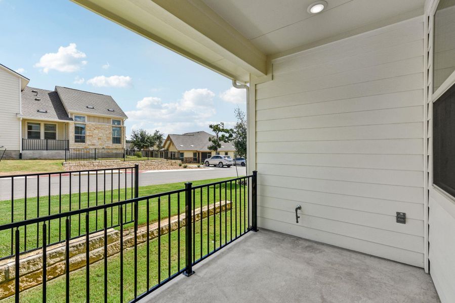 Porch with a residential view Porch with a residential view