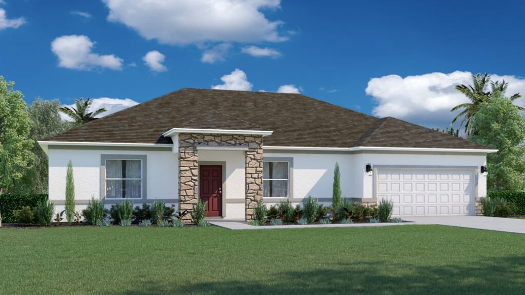 Representative exterior photo of a completed home built from the Delray by Holiday Builders in Palm Bay, Palm Bay, FL (Image 9).