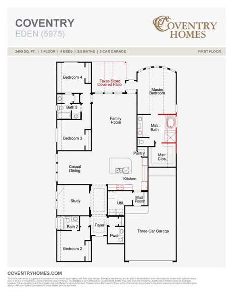 2D floor plan layout of this home in Escondido, Magnolia, TX (Image 3).
