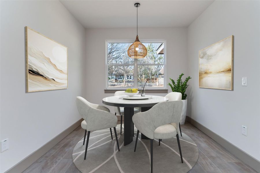 Dining area with virtual staging