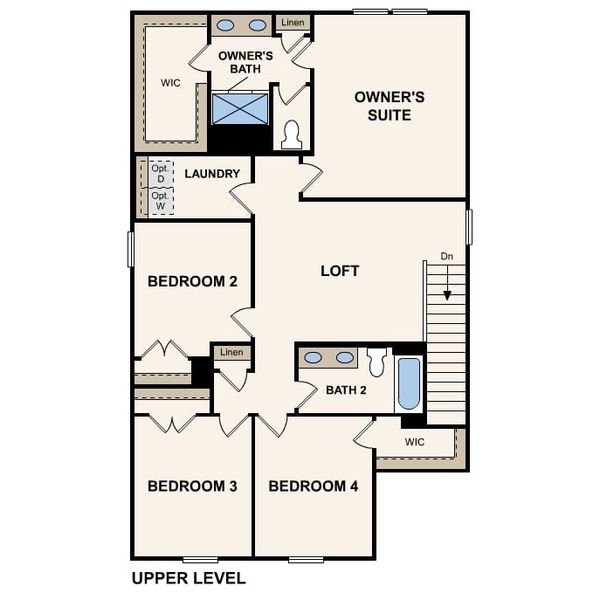 2D floor plan layout for the Mitchell by Century Communities in Cedar Hollow, Hickory, NC (Image 4).