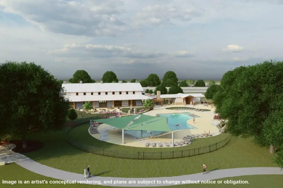 Community pool featuring a patio area