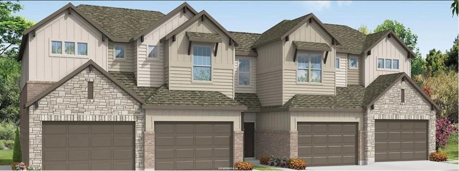 Front Elevation *3 units only (representative rendering)