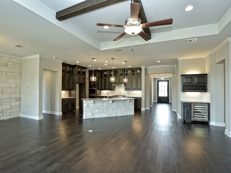 Representative furnished interior of a home built from the Madera II by Giddens Homes in Scofield Farms Estates, Georgetown (Image 202).