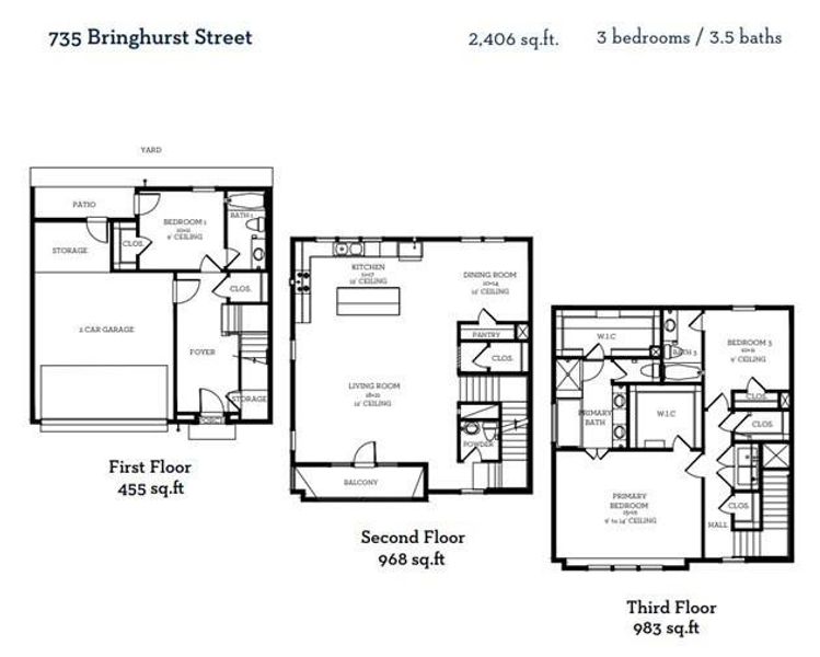 The floor plan for 735 Bringhurst