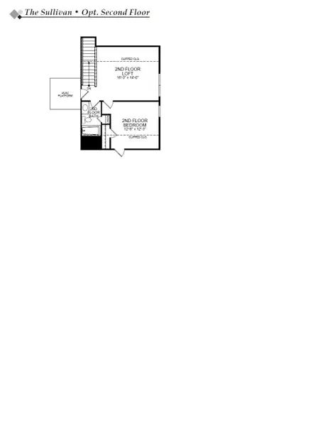 2D floor plan layout of this home in The Enclave at French Quarter Creek, Huger, SC (Image 3).
