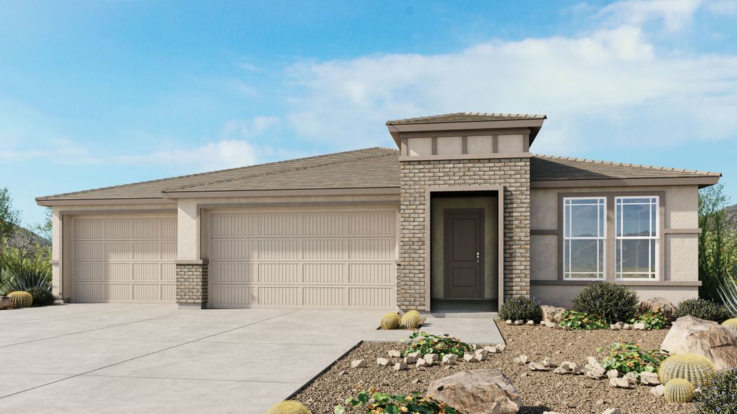Representative exterior photo of a completed home built from the Cardinal by Taylor Morrison in Borgata Journey, Queen Creek, AZ (Image 3).