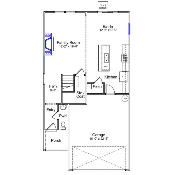 2D floor plan layout of this home in Laurinton Farms, Hopkins, SC (Image 3).