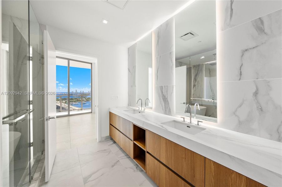 Furnished interior view inside a new home in , Miami (Image 9).