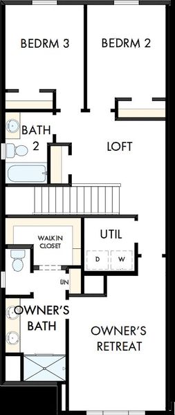 2D floor plan layout of this home in Hardy Pond Townhomes, Rock Hill, SC (Image 3).