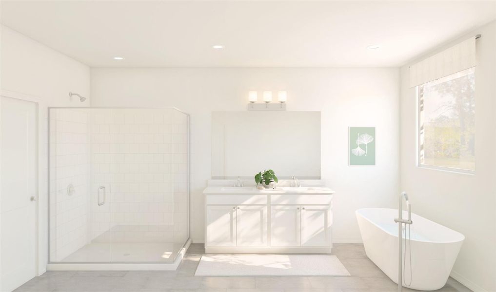 Spa-like primary bath (*Artist rendering used for illustration purposes only.)