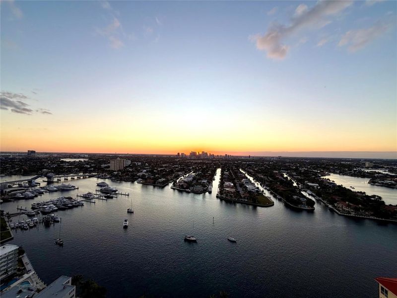 Sunset view from terrace