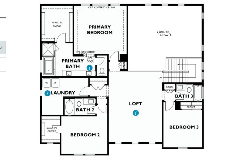 2D floor plan layout for the 5016 by Shea Homes in Emblem at Aloravita, Peoria, AZ (Image 4).