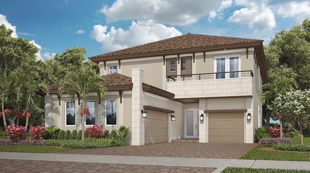 Front exterior of a new home in Parkland Royale, Parkland, FL, highlighting curb appeal (Image 1). Front exterior of a new home in Parkland Royale, Parkland, FL, highlighting curb appeal (Image 1).