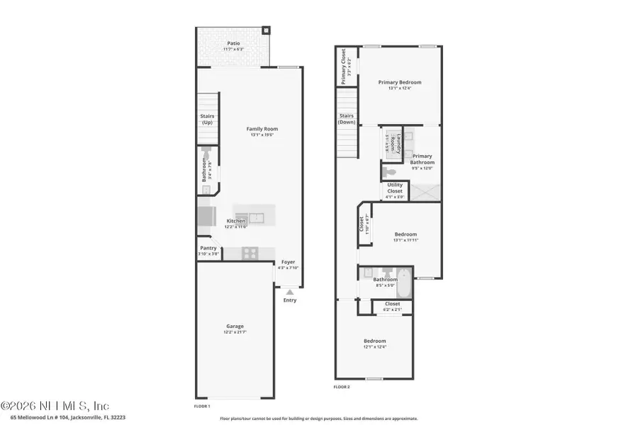 2D floor plan layout of this home in Brandon Lakes at Silver Landing, St. Augustine, FL (Image 5).