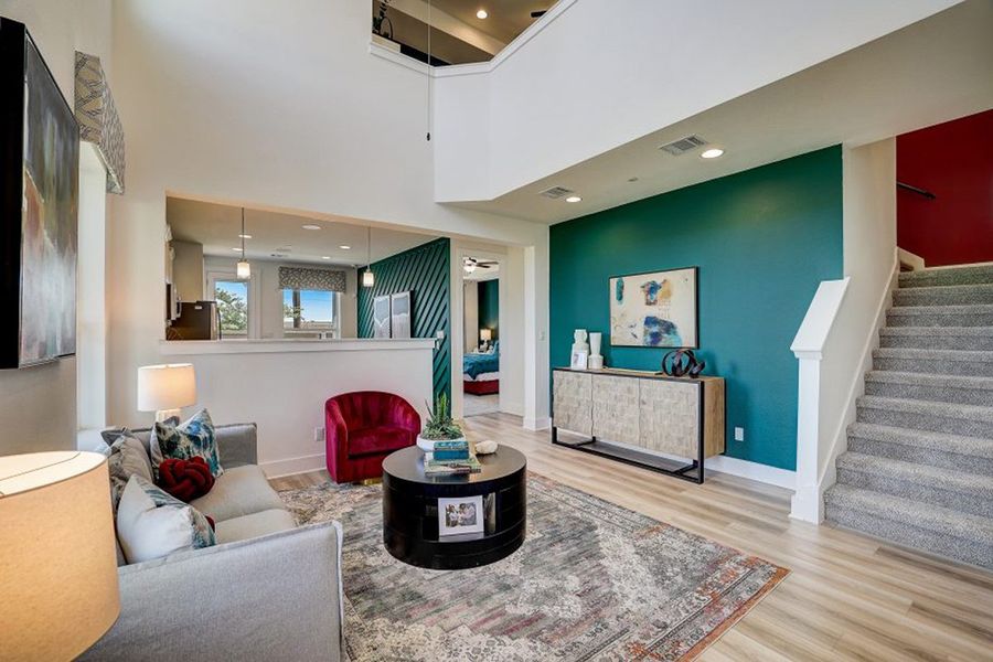 Furnished interior view inside a new home in Center 45, Round Rock (Image 5). Furnished interior view inside a new home in Center 45, Round Rock (Image 5).