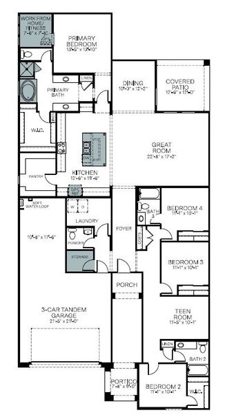 2D floor plan layout of this home in Black Rock at Verrado, Buckeye, AZ (Image 24).