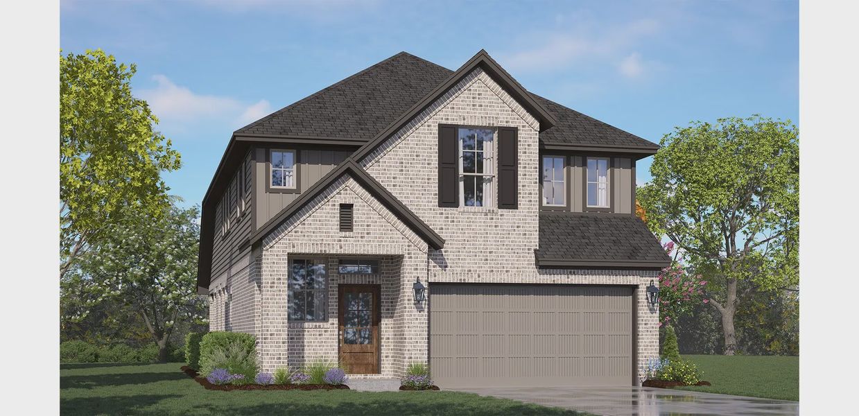 Representative exterior photo of a completed home built from the Sedona by Chesmar Homes in Jordan Ranch 40's, Fulshear, TX (Image 15).