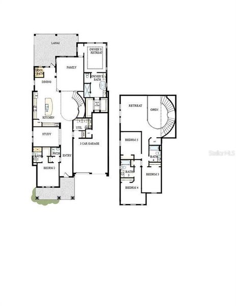 2D floor plan layout of this home in Laureate Park at Lake Nona - Park Series, Orlando, FL (Image 2).