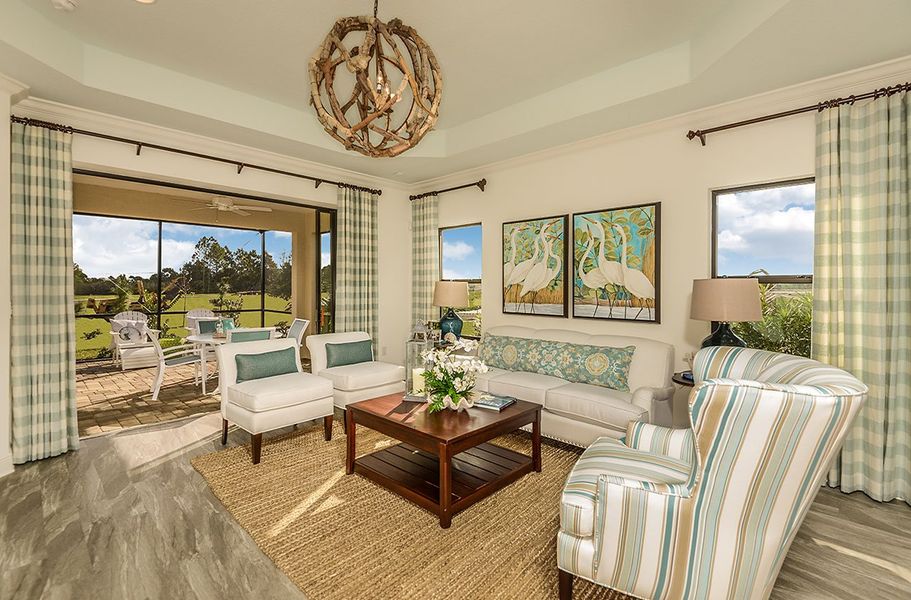 Representative furnished interior of a home built from the Tidewinds by Neal Communities in Boca Royale Golf and Country Club at Wellen Park, Englewood (Image 7).