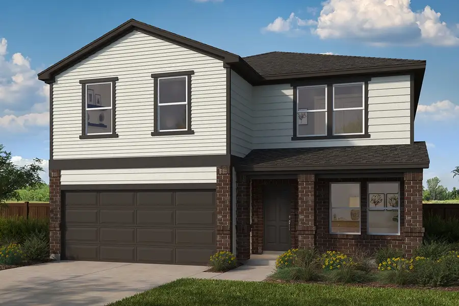 Representative exterior photo of a completed home built from the 2969 by KB Home in The Granary - Sterling Collection, San Antonio, TX (Image 3). Representative exterior photo of a completed home built from the 2969 by KB Home in The Granary - Sterling Collection, San Antonio, TX (Image 3).