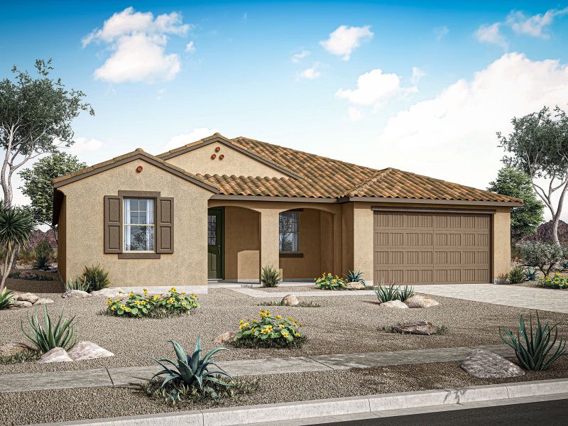Representative exterior photo of a completed home built from the Currant by Mattamy Homes in White Tank Vistas, Waddell, AZ (Image 3). Representative exterior photo of a completed home built from the Currant by Mattamy Homes in White Tank Vistas, Waddell, AZ (Image 3).