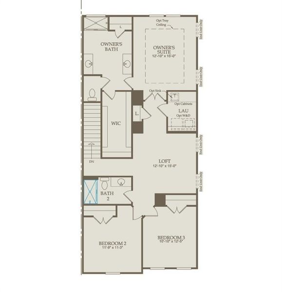 2D floor plan layout of this home in Ansley Towns, Cumming, GA (Image 4).