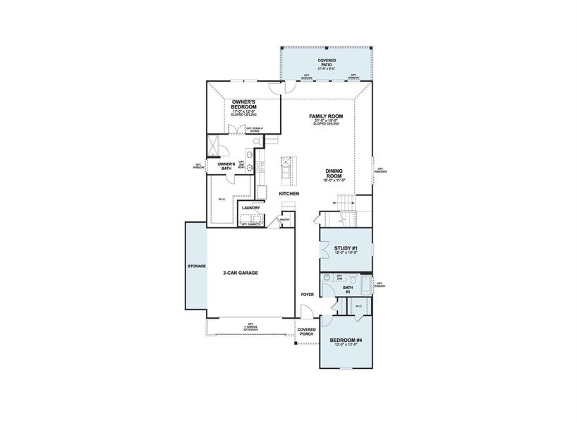 2D floor plan layout of this home in Carillon, Manor, TX (Image 6).