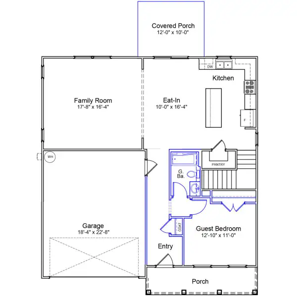 2D floor plan layout of this home in Ellington, Elgin, SC (Image 1).