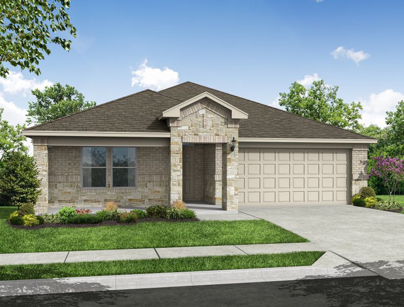 Representative exterior photo of a completed home built from the Lexington by Impression Homes in Baker Farms, Cleburne, TX (Image 9). Representative exterior photo of a completed home built from the Lexington by Impression Homes in Baker Farms, Cleburne, TX (Image 9).